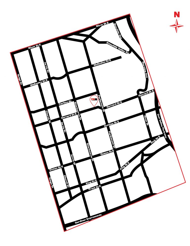 YSM Food Bank Toronto catchment area map