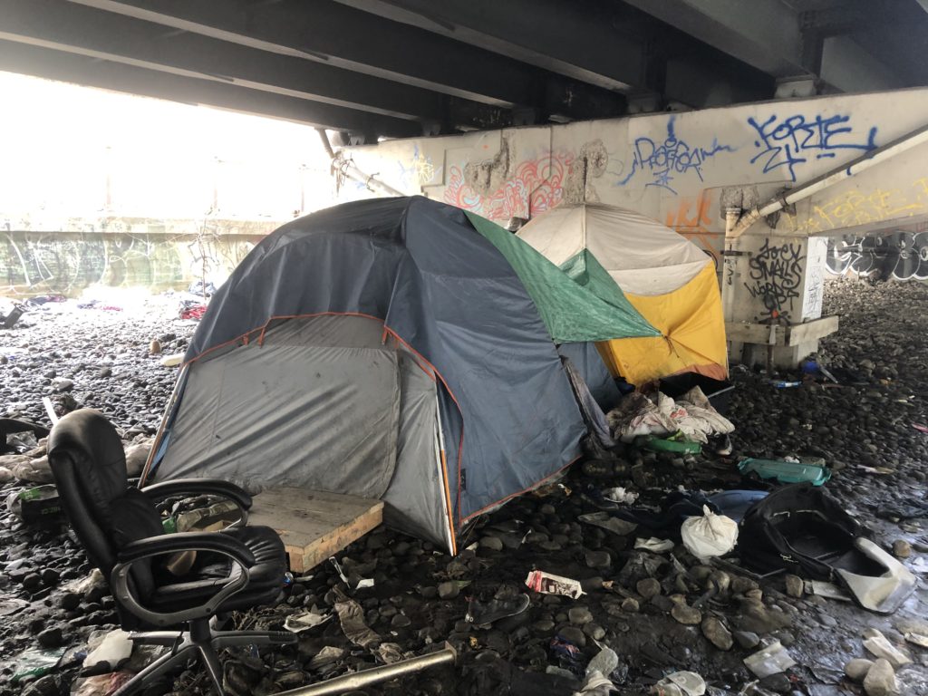 Tent city under Gardiner Expressway