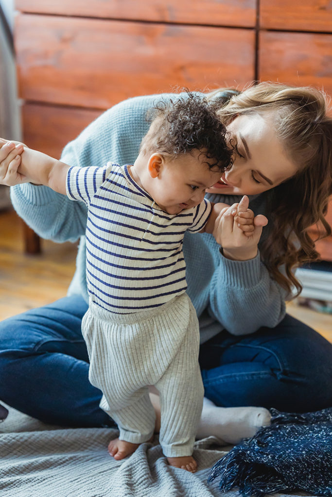 Mother playing with child