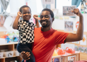 Image of father and son at YSM's Cornerstone Daycare