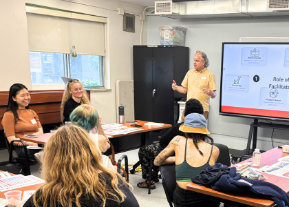YSM's Community Development team leads a training session for community leaders.