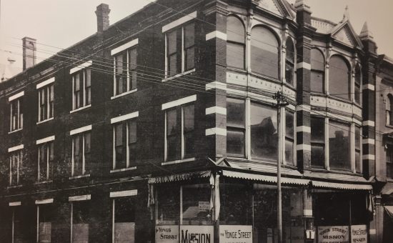 black and white photo of an old brick building, YSM in 1896